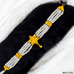 CERTIFIED BIS HUID HALLMARK 916 22KT GOLD MOTI CHOKER 1 PIECE (WGT:2.130 GM) WITH ADJUSTABLE TASSEL FOR GIFT IN MARRIAGE.