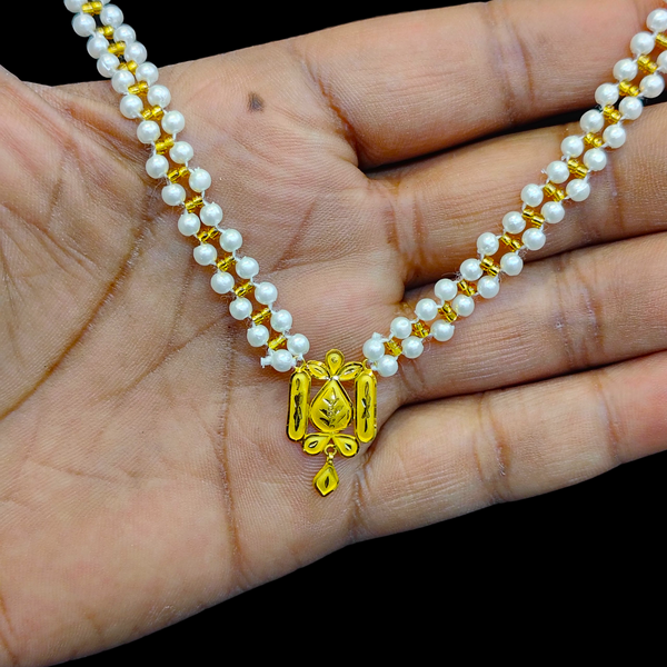 GOLD PENDANT- (GMP22) WGT: 0.610 GM APPROX CERTIFIED BIS HUID HALLMARK 916 22KT GOLD MOTI PENDANT 1 PIECE FOR WOMEN.