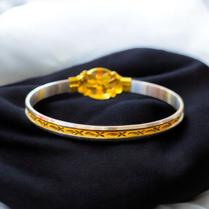 (GSN22) TRJ (SIZE: 25) WGT: 3.740 GM APPROX 22KT HUID HALLMARK GOLD NOA BANGLES 1 PIECE.