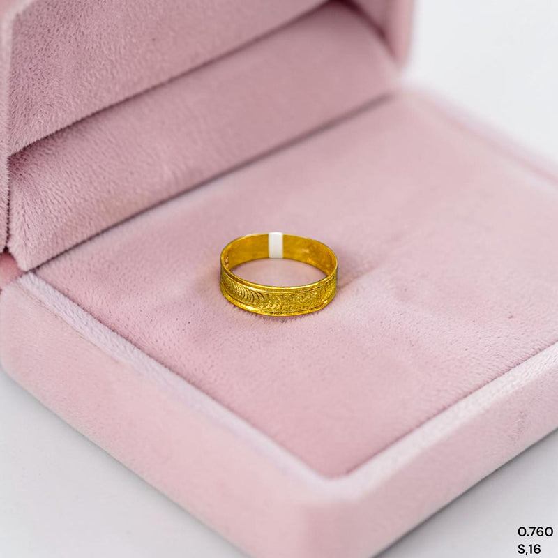 LADIES RING- (BV1BDU)-(SIZE: 16) WGT: 0.760 GM APPROX BIS CERTIFIED HUID HALLMARK 9KT GOLD THUMB RING FOR UNISEX 1 PIECE.