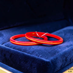 GPB22K- (M8Z7PA)-(3T8WRS)-(SIZE-28) WGT: 0.920 GM APPROX BIS CERTIFIED HUID HALLMARK 916 22KT GOLD POLA BADHANO 1 PAIR FOR WOMEN.