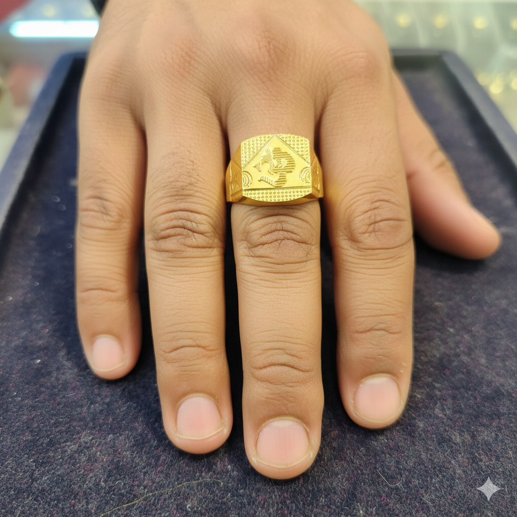 GENTS RING- SIZE:19 (WGT: 2.290 GRAM APPROX) BIS CERTIFIED HUID HALLMARK 916 22KT GOLD GENTS FINGER RING FOR MENS 1 PIECE (REGULAR USE).