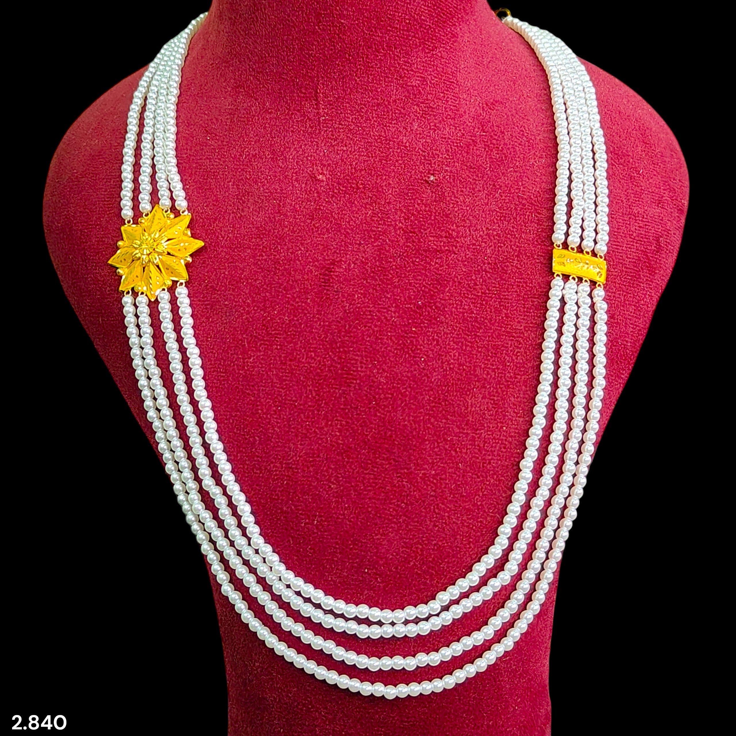 (GMH) TRJ WGT: 2.840 GM APPROX 22KT HUID HALLMARK GOLD MOTI LOHORI NECKLACE 1 PIECE WITH ADJUSTABLE TASSEL.