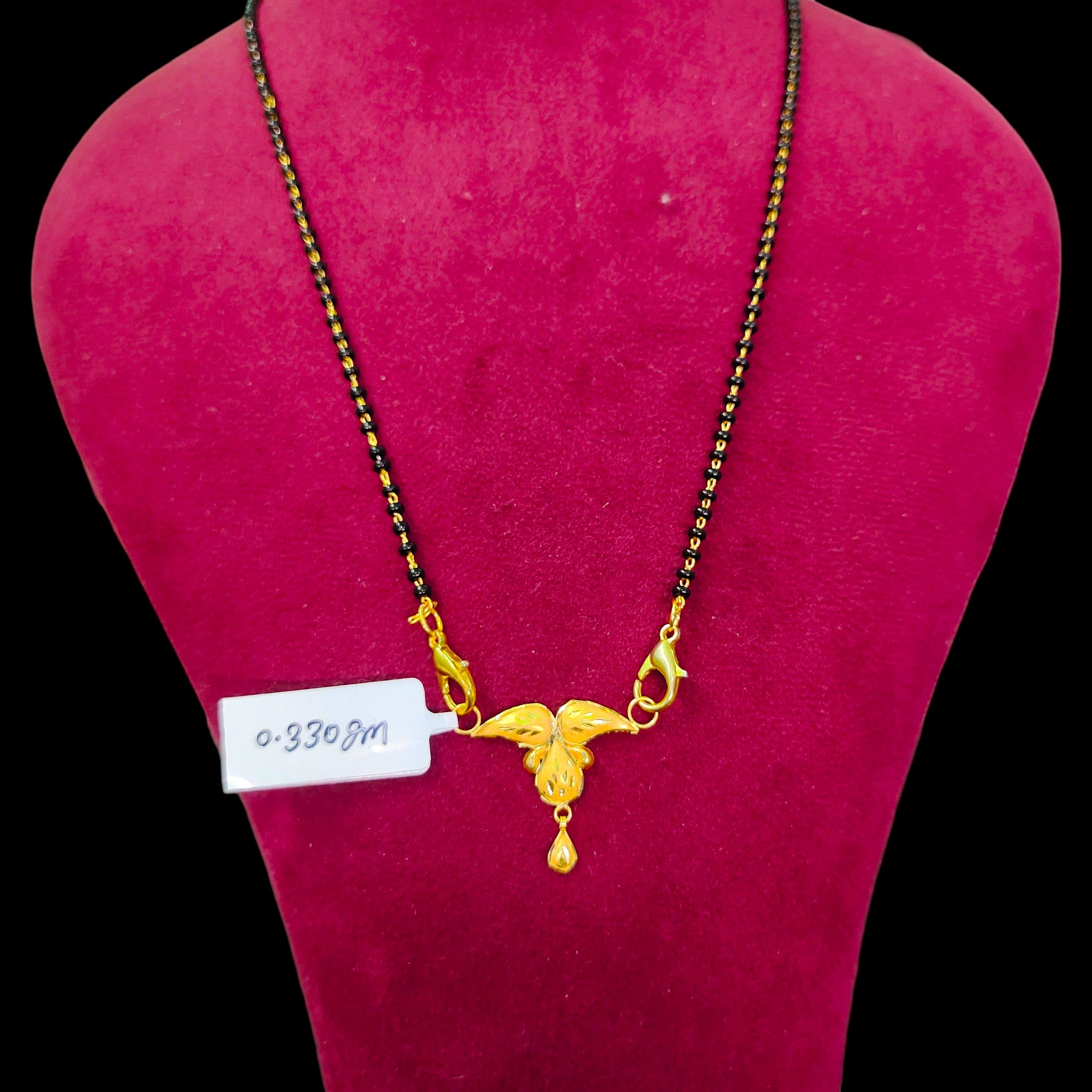 GOLD PENDANT- (WGT: 0.330 GM APPROX) BIS CERTIFIED HUID HALLMARK 375 9KT GOLD PENDANT FOR WOMEN 1 PIECE WITH FREE MANGALSUTRA & TASSEL.