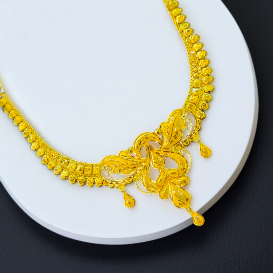 BIS CERTIFIED HUID HALLMAR 916 22KT GOLD NECKLACE CHOKER (WGT: 8.380 GM) 1 PIECE FOR WOMEN.
