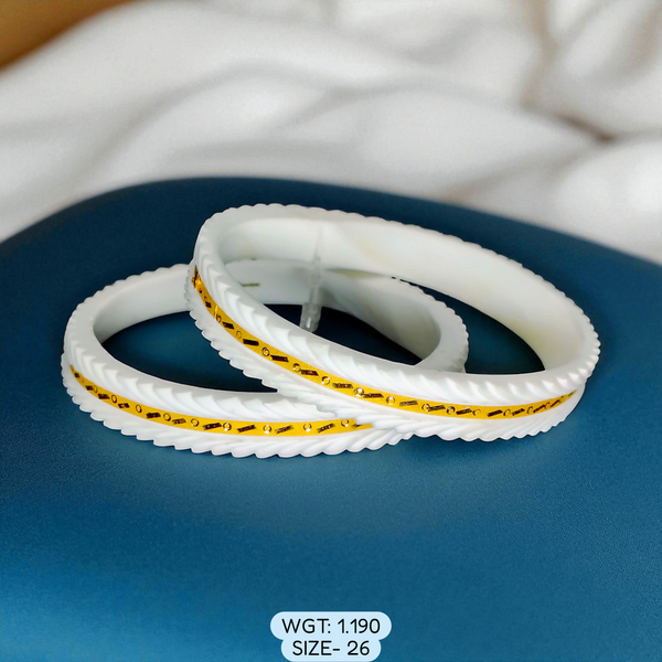 TRJ (SIZE: 26) WGT: 1.190 GM APPROX HUID HALLMARK 22KT GOLD SAKHA BANGLES 1 PAIR DESIGN FOR REGULAR USE.