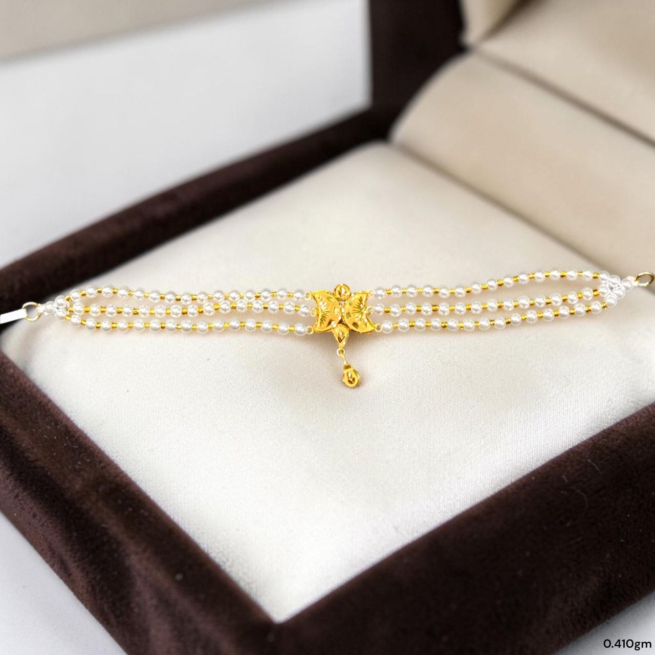 GOLD MOTI CHOKER- (WGT: 0.410 GM APPROX) BIS CERTIFIED HUID HALLMARK 375 9KT GOLD MOTI CHOKER 1 PIECE WITH ADJUSTABLE TASSEL FOR GIFT IN MARRIAGE.