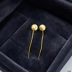 GOLD SUIDHAGA- (WGT: 0.480 GM APPROX) BIS CERTIFIED HUID HALLMARK 9KT GOLD SUIDHAGA EARRINGS (1 PAIR) FOR WOMEN.