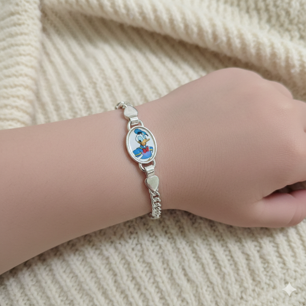 BABY JEWELLERY - 625 SILVER WRISTLET 5 INCH FOR BABY FOR REGULAR USE APPROX WGT: 10.00 GM- BEST OF RICE CEREMONY AND BIRTHDAY GET ANY DESIGN AS PER AVAILABILITY (SOLD ON MRP).