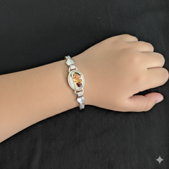 BABY JEWELLERY - 625 SILVER WRISTLET 5 INCH FOR BABY FOR REGULAR USE APPROX WGT: 10.00 GM- BEST OF RICE CEREMONY AND BIRTHDAY GET ANY DESIGN AS PER AVAILABILITY (SOLD ON MRP).