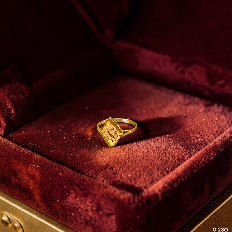 BABY JEWELLERY- TRJ (JLZUES) (WGT: 0.230 GM APPROX) 375 9KT HUID HALLMARK GOLD BABY FINGER RING 1 PIECE FOR RICE CEREMONY & BIRTHDAY.