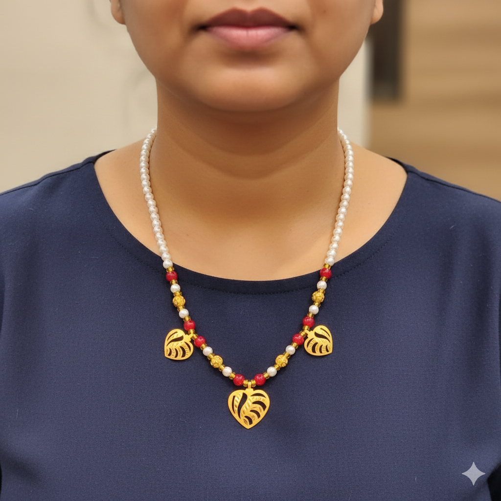 (GSH22) TRJ LOVE DESIGN SELI WGT: 0.690 GM APPROX HUID HALLMARK 22KT GOLD SELIHAR 1 PIECE WITH TASSEL.