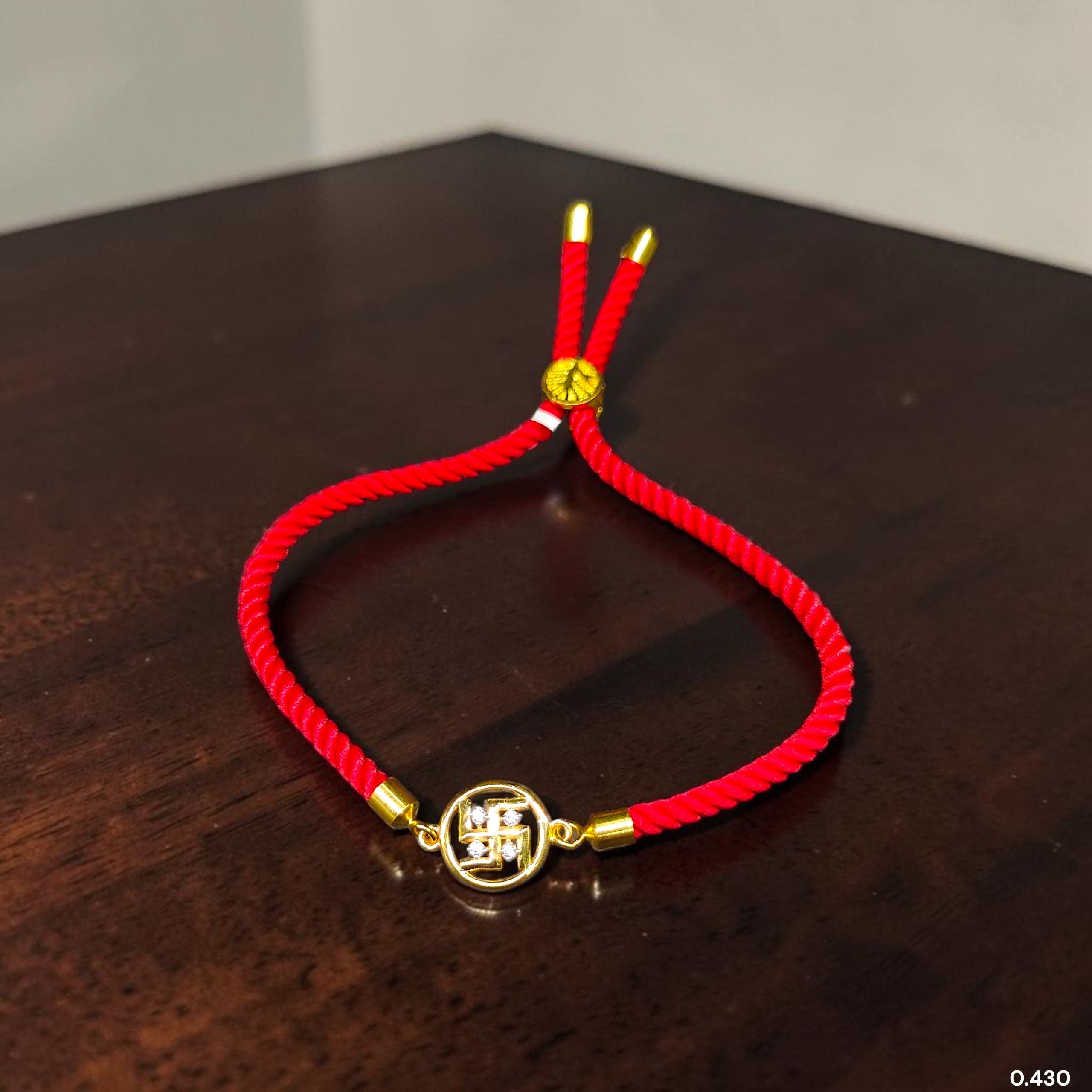 RAKHI- (WGT: 0.430 GM APPROX) BIS CERTIFIED HUID HALLMARK 375 9KT GOLD RAKHI FOR YOUR BELOVED BROTHER (ADJUSTABLE SIZE).