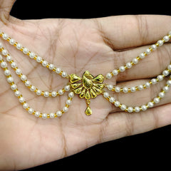 GOLD MOTI HAR- (4ENE9Z)-(WGT: 0.890 GM APPROX) BIS CERTIFIED HUID HALLMARK 375 9KT GOLD MOTI NECKLACE 1 PIECE  WITH ADJUSTABLE TASSEL FOR GIFT IN MARRIAGE.