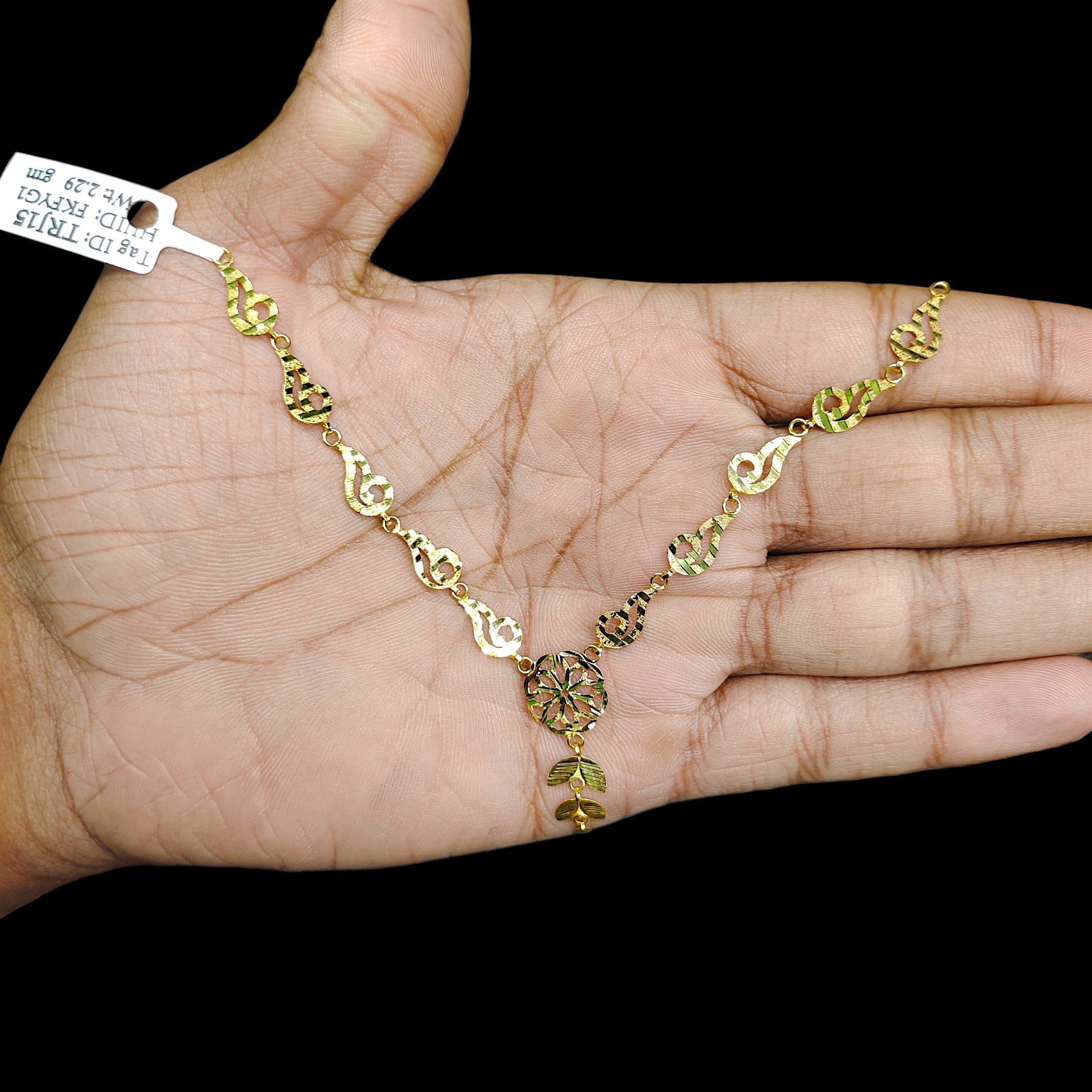 GOLD NECKLACE- (WGT: 2.290 GM APPROX) BIS CERTIFIED HUID HALLMARK 375 9KT GOLD NECKLACE 1 PIECE FOR WOMEN.