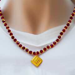BUBBLE SQUARE DESIGN (WGT: 0.200 GM APPROX) KDM GOLD LOCKET 1 PIECE WITH TASSEL (50 TONCH) BEST FOR GIFT IN MARRIAGE.