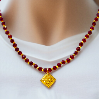 BUBBLE SQUARE DESIGN (WGT: 0.200 GM APPROX) KDM GOLD LOCKET 1 PIECE WITH TASSEL (50 TONCH) BEST FOR GIFT IN MARRIAGE.