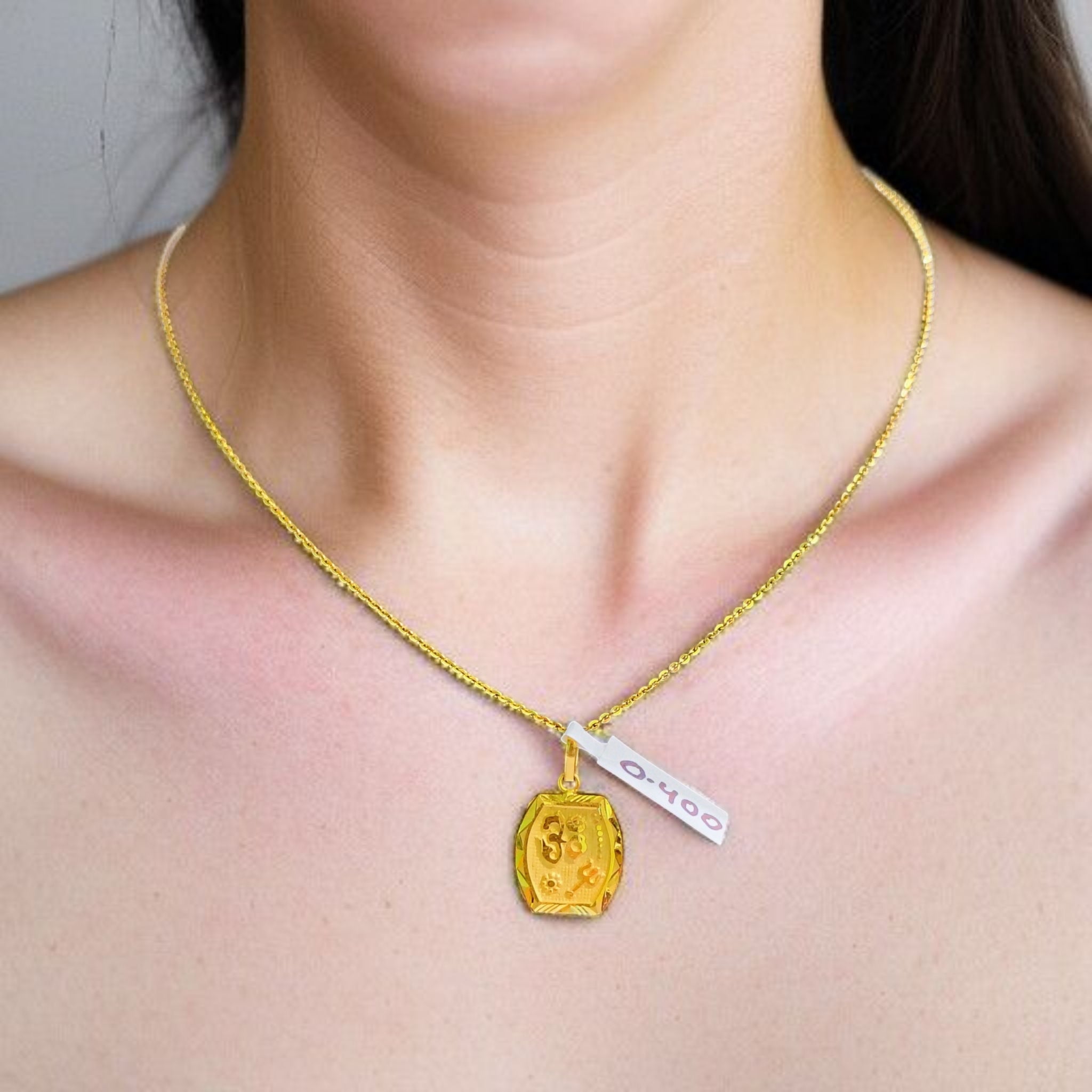 (GLKD) LOCKET WGT: 0.400 GM APPROX KDM GOLD LOCKET 1 PIECE (50 TONCH) WITH ADJUSTABLE TASSEL FOR GIFTING PURPOSE (CHAIN NOT INCLUDED).