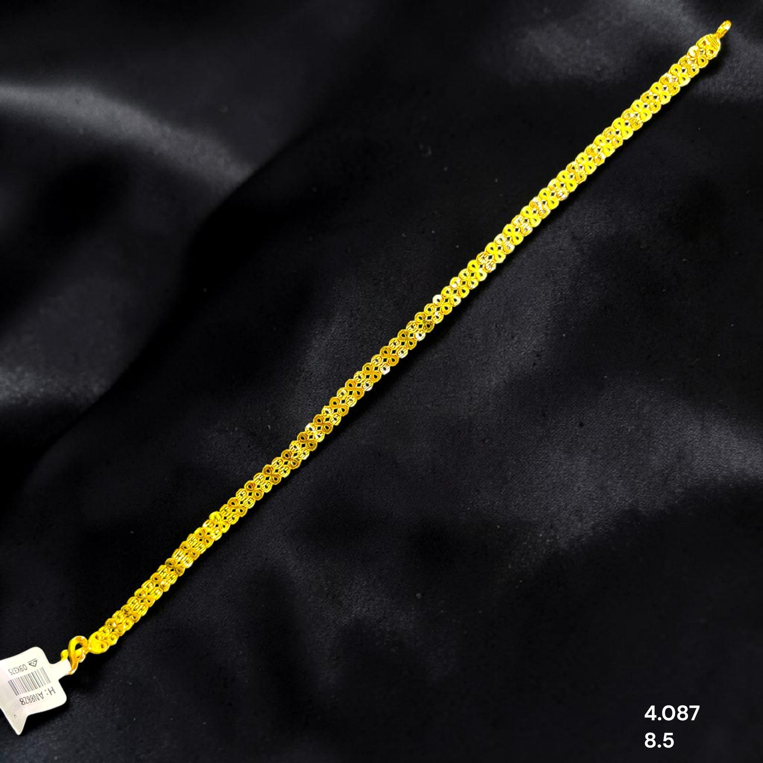 GOLD WRISTLET- 8.5" (WGT: 4.087 GM APPROX) BIS CERTIFIED HUID HALLMARK 375 9KT GOLD WRISTLET FOR GENTS.