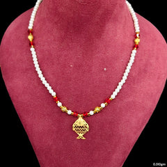 DURGA PUJO OFFER- GOLD LOCKET- WGT: 0.310 GM APPROX BIS CERTIFIED HUID HALLMARK 22KT GOLD MOTI LOCKET 1 PIECE FOR WOMEN (WITH PUTI CHAIN).