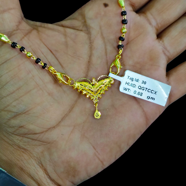 GOLD PENDANT- WGT: 0.680 GM APPROX 22KT HUID HALLMARK GOLD PENDANT MANGALSUTRA 1 PIECE WITH TASSEL.
