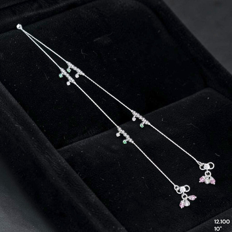 SILVER PAYEL- (A23) (WGT: 12.100 GM APPROX) 625 SILVER PAYEL (ANKLET) 1 PAIR LENGTH: 10