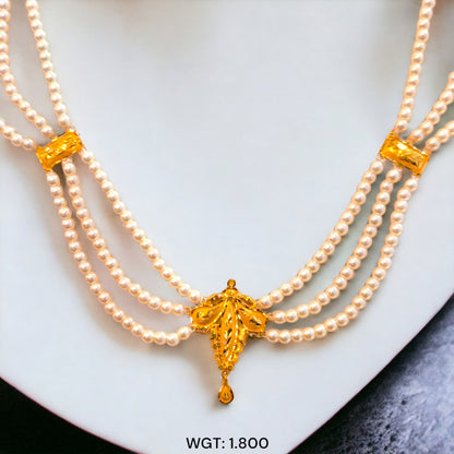 TRJ WGT: 1.800 GM APPROX 22KT HUID HALLMARK GOLD MOTI NECKLACE 1 PIECE WITH ADJUSTABLE TASSEL.