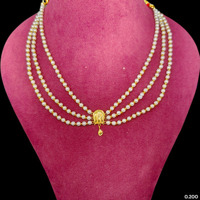 BFG-(WGT: 0.220 GM APPROX) BIS CERTIFIED HUID HALLMARK 375 9KT GOLD MOTI NECKLACE 1 PIECE  WITH ADJUSTABLE TASSEL FOR GIFT IN MARRIAGE.