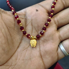 DURGA PUJO OFFER- BFG22K-(WGT: 0.100 GM APPROX) BIS CERTIFIED HUID HALLMARK 22KT GOLD KULO LOCKET (MINI SIZE) 1 PIECE FOR WOMEN (WITH ADJUSTABLE TASSEL).