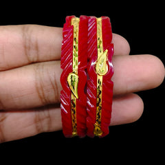 GPB9K- (H3BU32)-(QSXT7W) (SIZE-22) (WGT: 1.560 GM APPROX) BIS CERTIFIED HUID HALLMARK 375 9KT GOLD POLA BADHANO 1 PAIR FOR WOMEN.
