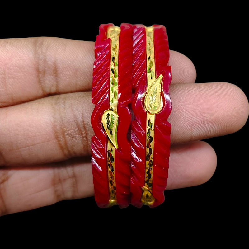 GPB9K- (H3BU32)-(QSXT7W) (SIZE-22) (WGT: 1.560 GM APPROX) BIS CERTIFIED HUID HALLMARK 375 9KT GOLD POLA BADHANO 1 PAIR FOR WOMEN.