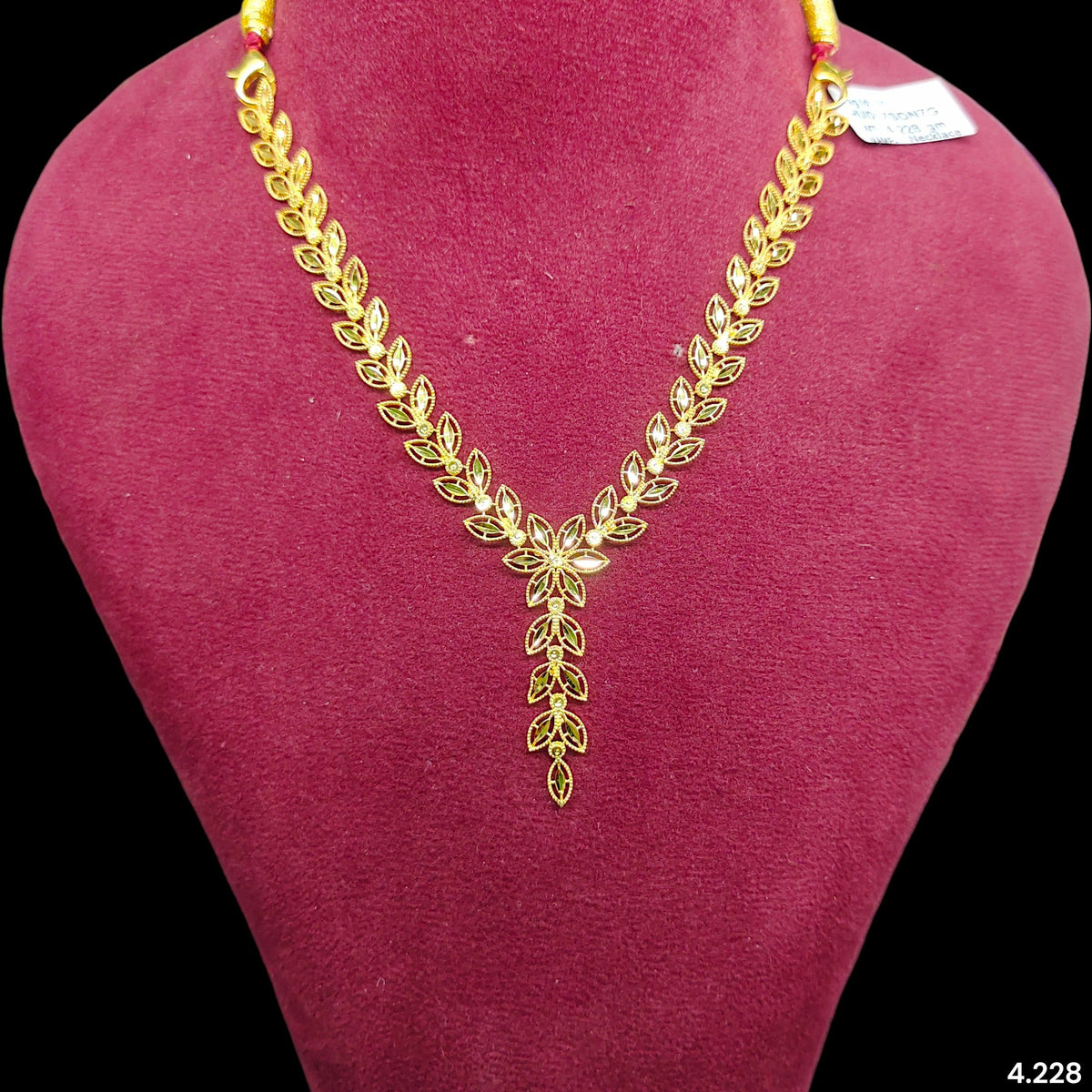 GOLD NECKLACE-(WGT: 4.228 GM APPROX) BIS CERTIFIED HUID HALLMARK 375 9KT GOLD NECKLACE 1 PIECE FOR WOMEN WITH FREE ADJUSTABLE TASSEL. (7SDN7G)