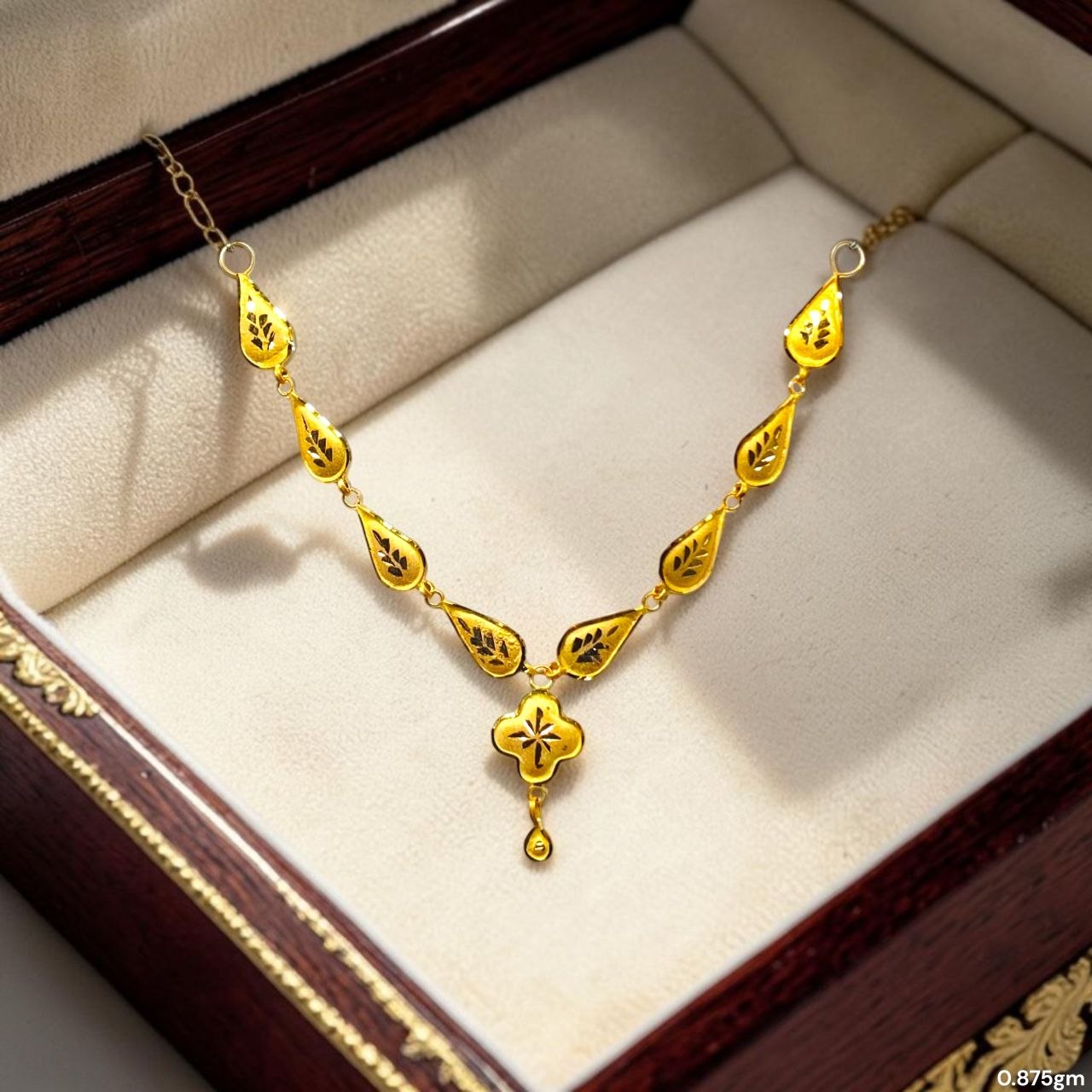 GOLD CHOKER NECKLACE-(WGT: 0.875 GM APPROX) BIS CERTIFIED HUID HALLMARK 9KT GOLD NECKLACE 1 PIECE FOR WOMEN.