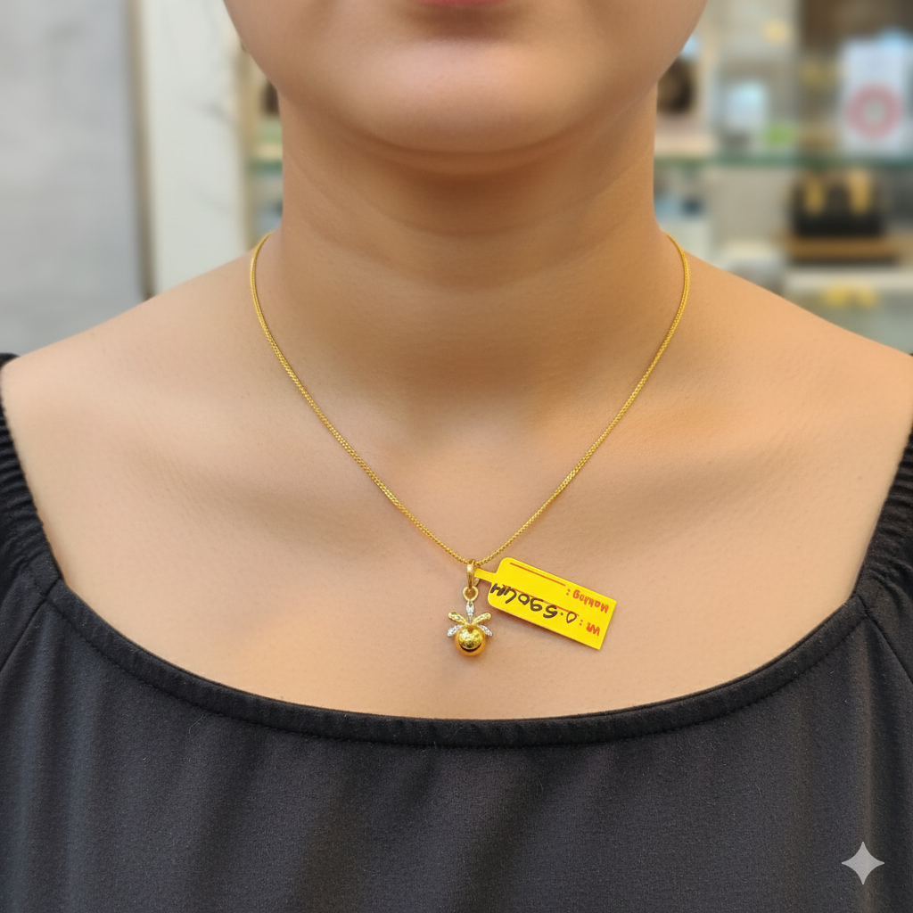 (GLC9) TRJ WGT: 0.590 GM APPROX BIS CERTIFIED HUID HALLMARK 9KT GOLD LOCKET FOR WOMEN 1 PIECE  FOR REGULAR USE CHAIN NOT INCLUDED.