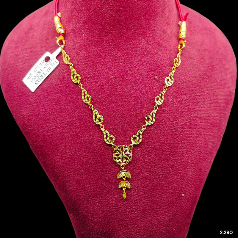 GOLD NECKLACE- (WGT: 2.290 GM APPROX) BIS CERTIFIED HUID HALLMARK 375 9KT GOLD NECKLACE 1 PIECE FOR WOMEN. (FKFYG1)