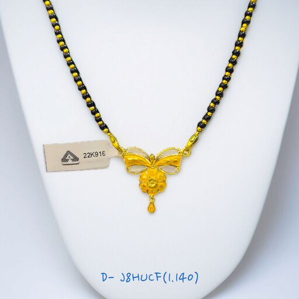 (GPM) TRJ D- J8HUCF WGT: 1.140 GM APPROX 22KT HUID HALLMARK GOLD PENDANT MANGALSUTRA 1 PIECE WITH TASSEL.