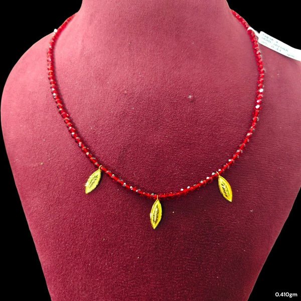 GCS22K- WGT: 0.410 GM APPROX HUID HALLMARK 22KT GOLD MOTI SELIHAR 1 PIECE WITH CRYSTAL CHAIN.(I4V1GA)