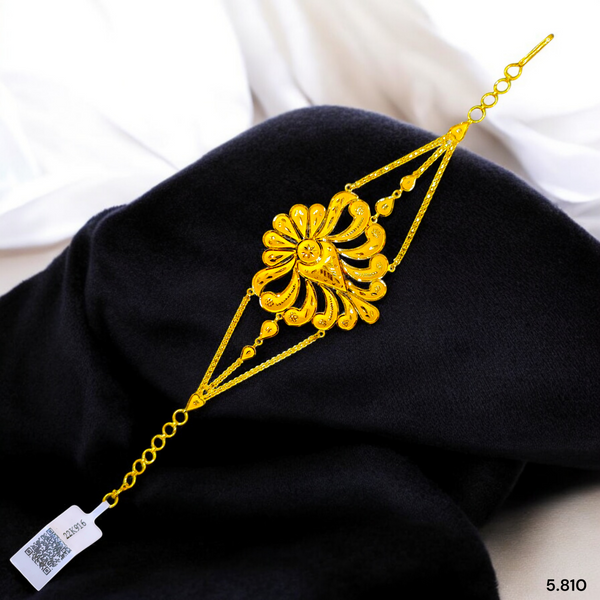 (GMW) RAJLAXMI WGT: 5.810 GM APPROX CERTIFIED BIS HUID HALLMARK 916 22KT GOLD MANTASHA FOR WOMEN (STANDARD ADJUSTABLE SIZE).