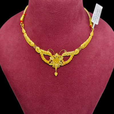 GOLD NECKLACE- (L2SQIF)-(WGT: 3.193 GM APPROX) BIS CERTIFIED HUID HALLMARK 375 9KT GOLD NECKLACE 1 PIECE FOR WOMEN WITH FREE ADJUSTABLE TASSEL.