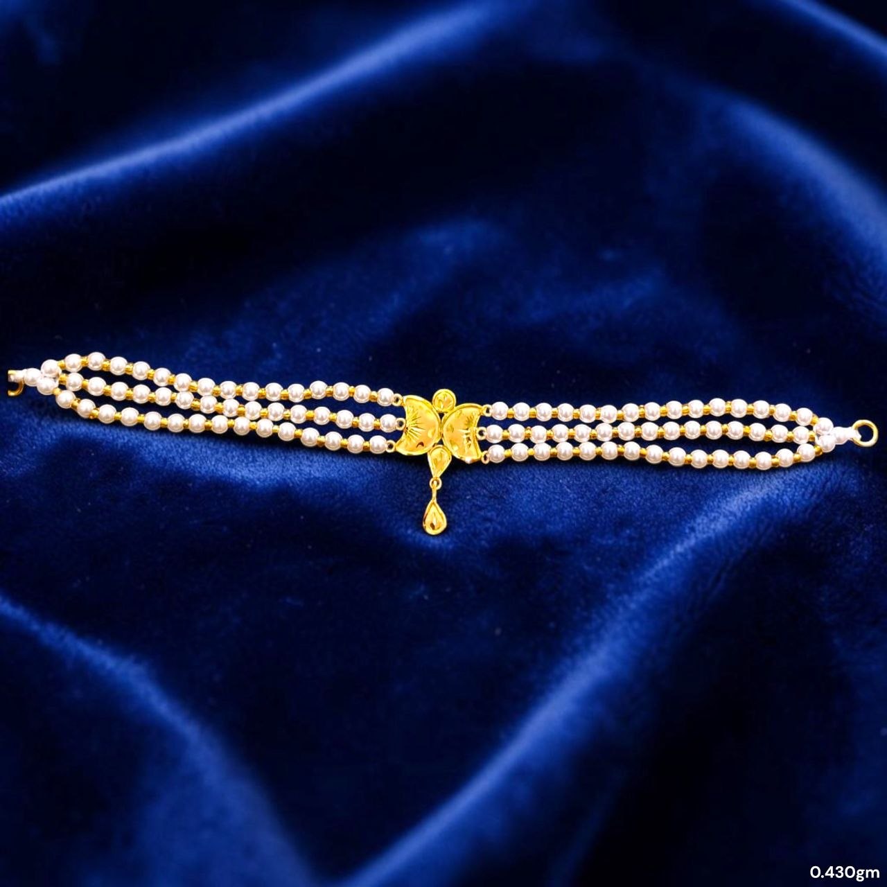 GOLD MOTI CHOKER- (WGT: 0.430 GM APPROX) BIS CERTIFIED HUID HALLMARK 375 9KT GOLD MOTI CHOKER 1 PIECE WITH ADJUSTABLE TASSEL FOR GIFT IN MARRIAGE.