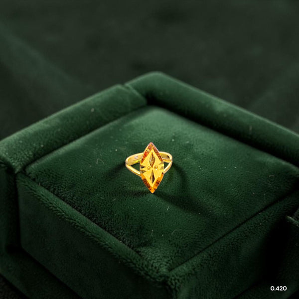 BABY JEWELLERY- TRJ WGT: 0.420 GM APPROX 22KT HUID HALLMARK GOLD BABY FINGER RING 1 PIECE FOR RICE CEREMONY & BIRTHDAY.