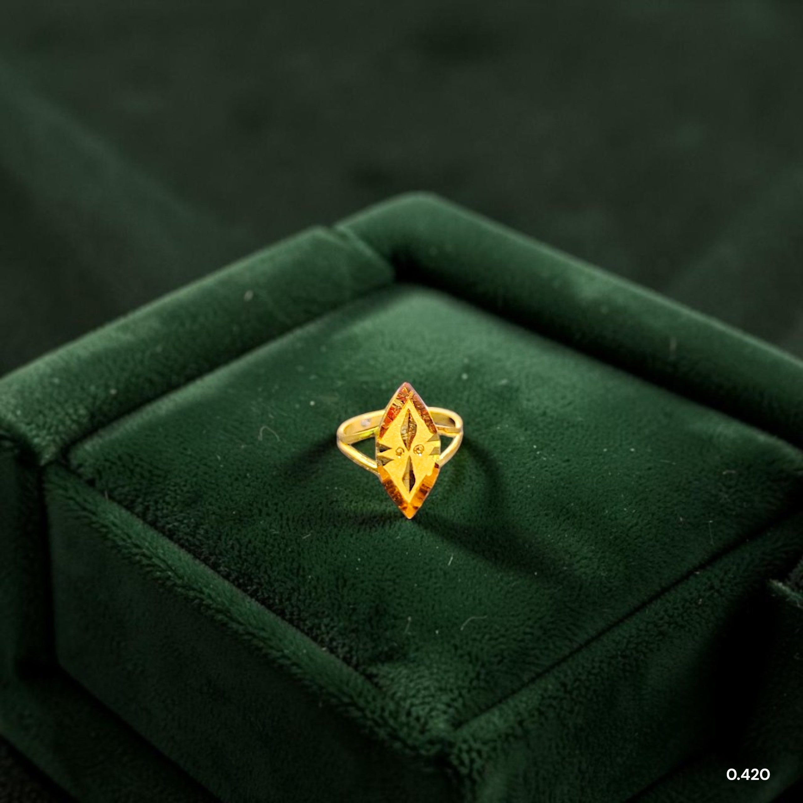 BABY JEWELLERY- TRJ WGT: 0.420 GM APPROX 22KT HUID HALLMARK GOLD BABY FINGER RING 1 PIECE FOR RICE CEREMONY & BIRTHDAY.