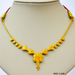 (GCN22) BIS CERTIFIED HUID HALLMARK 916 22KT GOLD NECKLACE CHOKER (APPROX WGT: 2.410 GM) 1 PIECE FOR WOMEN.