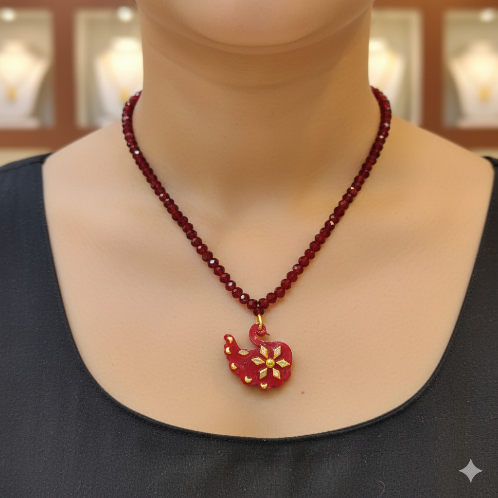 (GPL) PEGION DESIGN BIS CERTIFIED HUID HALLMARK 9KT GOLD POLA PENDANT (MINI) 1 PIECE WITH ADJUSTABLE TASSEL (BEST FOR GIFT) APPROX WGT: 0.120 GM SOLD ON MRP BY RAJLAXMI.