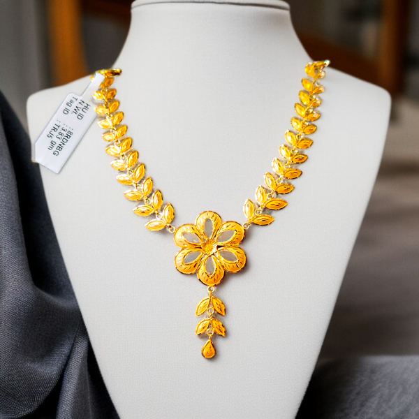 (GCN22) BIS CERTIFIED HUID HALLMARK 916 22KT GOLD NECKLACE CHOKER (APPROX WGT: 3.830 GM) 1 PIECE FOR WOMEN.