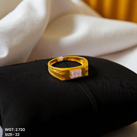SIZE:22 (WGT: 2.720 GRAM APPROX) BIS CERTIFIED HUID HALLMARK 916 22KT GOLD GENTS FINGER RING FOR MENS 1 PIECE.