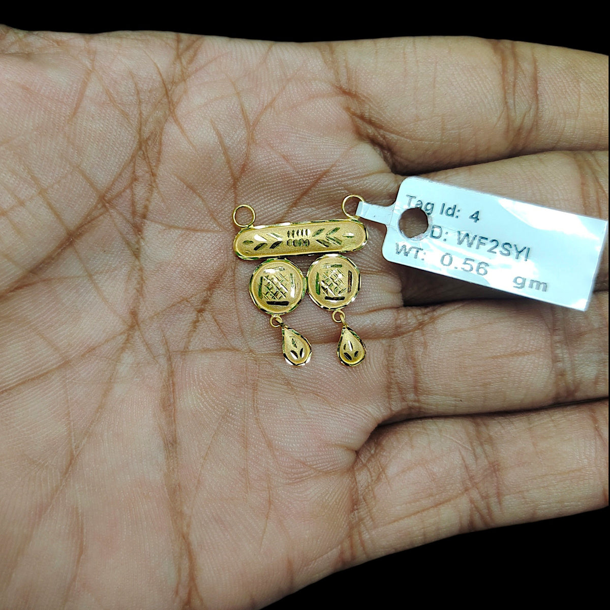 GPM22K- (WGT: 0.560 GM APPROX) BIS CERTIFIED HUID HALLMARK 22KT GOLD PENDANT MANGALSUTRA 1 PIECE WITH TASSEL. (WF2SYI)