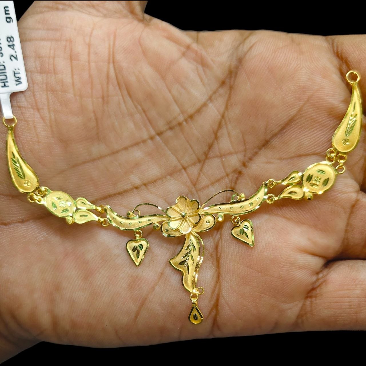 GOLD CHOKER NECKLACE-(WGT: 2.480 GM APPROX) BIS CERTIFIED HUID HALLMARK 9KT GOLD NECKLACE 1 PIECE FOR WOMEN.