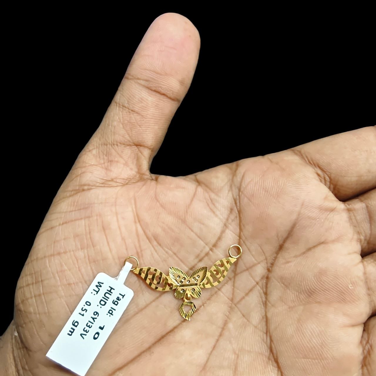 GOLD PENDANT- (WGT: 0.510 GM APPROX) BIS CERTIFIED HUID HALLMARK 375 9KT GOLD PENDANT FOR WOMEN 1 PIECE WITH FREE MANGALSUTRA & TASSEL.