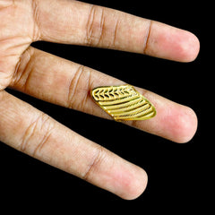 LADIES RING- (SIZE: 10) WGT: 0.840 GM APPROX BIS CERTIFIED HUID HALLMARK 9KT GOLD FINGER RING FOR WOMEN 1 PIECE(8UR47C)